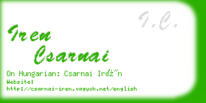 iren csarnai business card